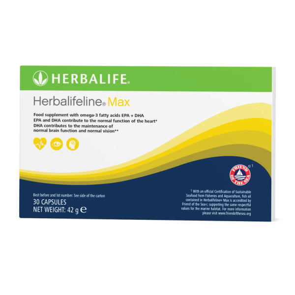 Herbalifeline Max хранителна добавка с Омега-3 мастни киселини 30 капсули