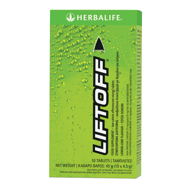 LiftOff нискокалорична енергийна напитка с аромат на зелен лимон 10 таблетки
